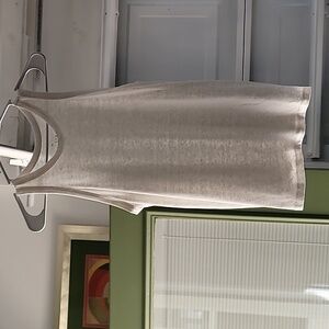 Linen crew neck tank top